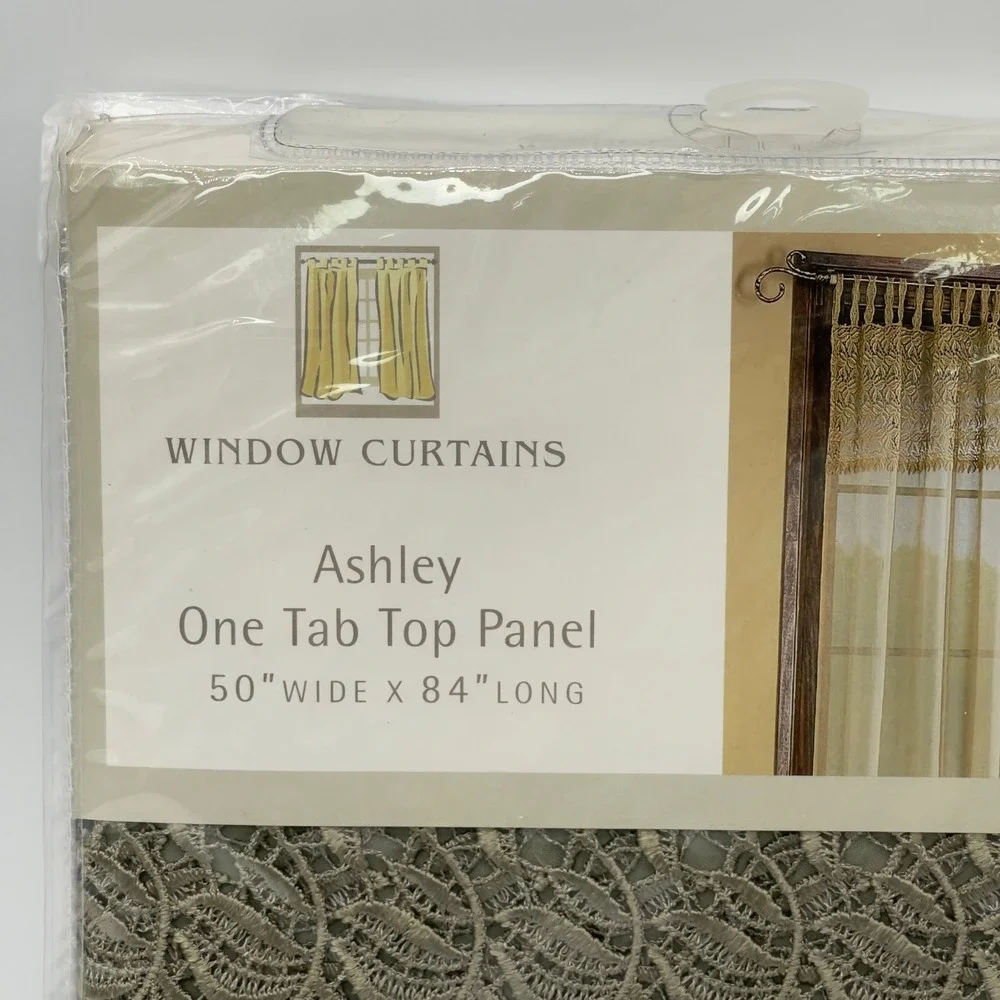 Vintage Crochet TOP Lace Curtain Panel Cottagecore Valance Ashley 50x 84 NOS